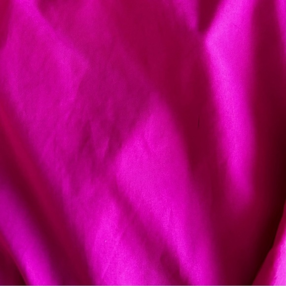 Lands' End Bright Pink Windbreaker Lightweight Zip Jacket With Velcro Pockets - Picture 11 of 14